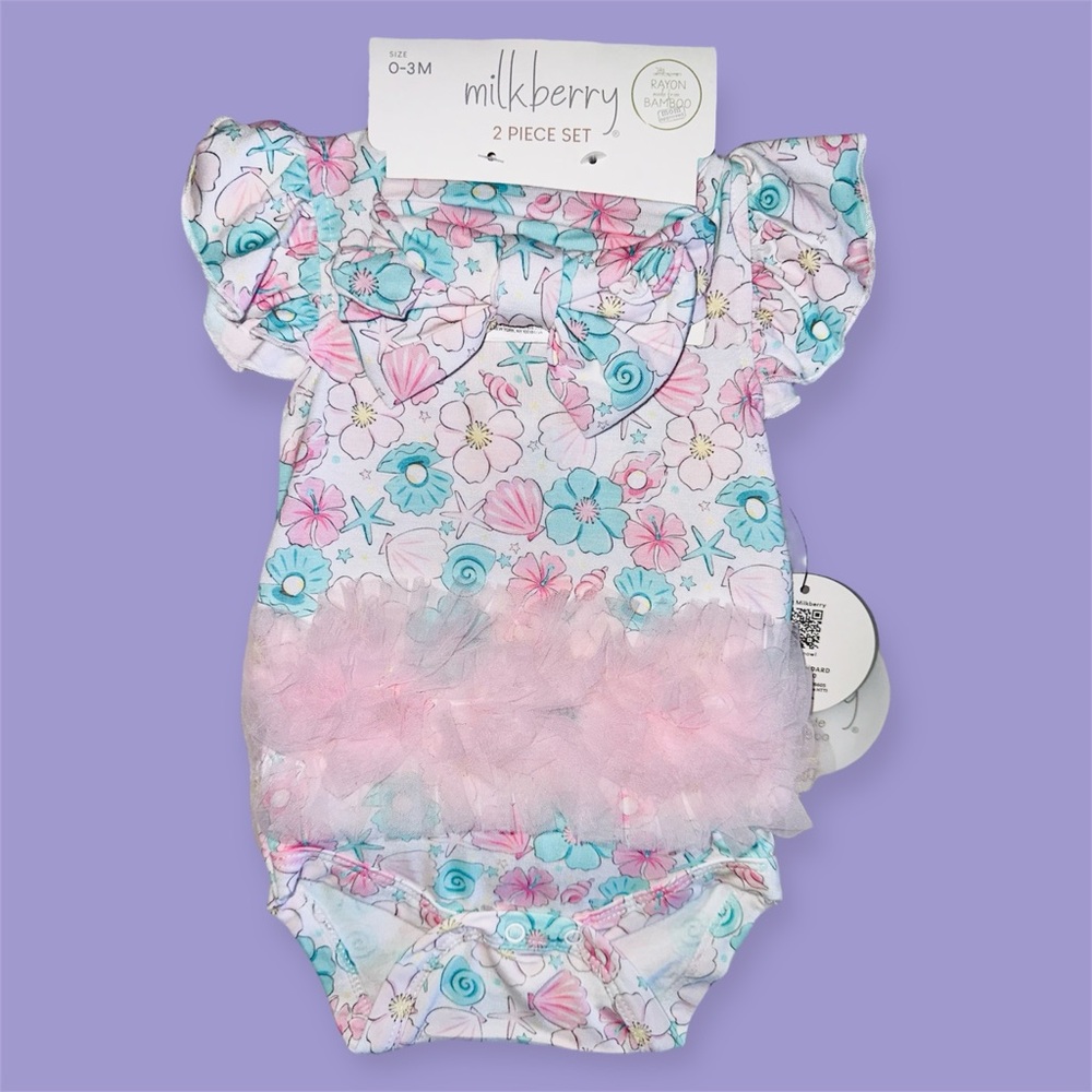 New Milkberry bamboo Onesie & Headband Set